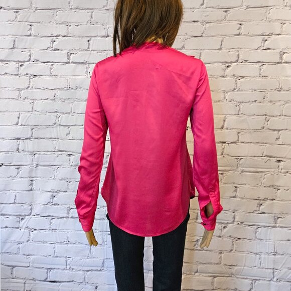 Ann Taylor - Fuchsia pink long sleeve blouse - Picture 8 of 9